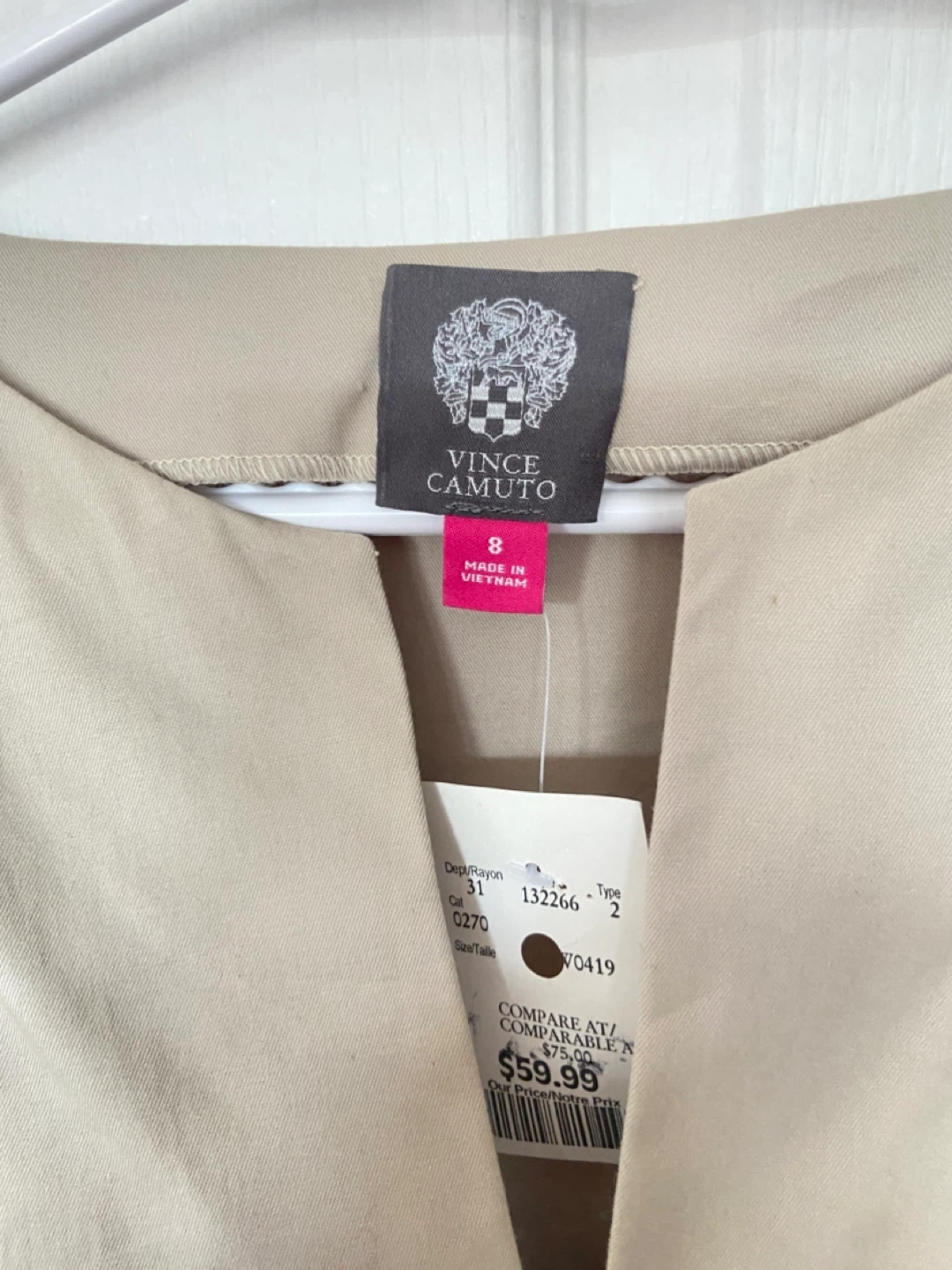 Vince Camuto Women's Tan Sheath Dress Size 8 - photo 2