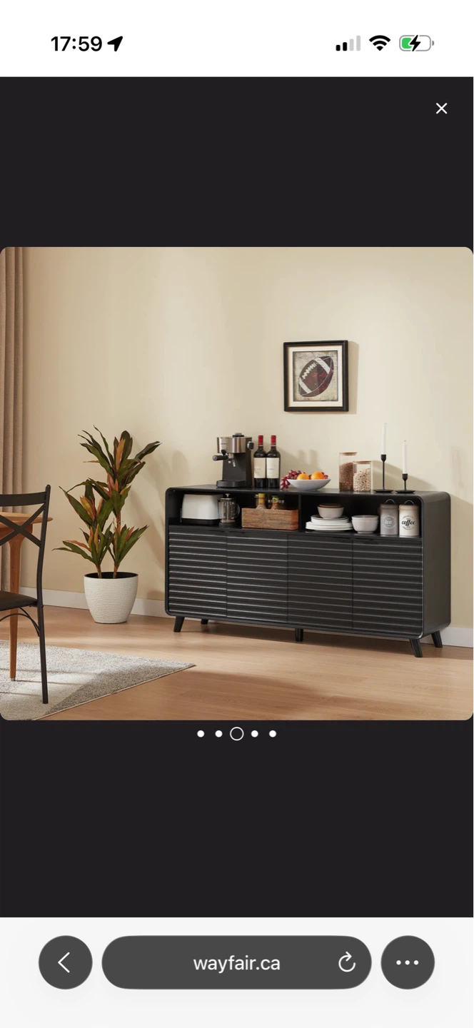 George Oliver 63" Curved-Edge 4-Door Sideboard - photo 3
