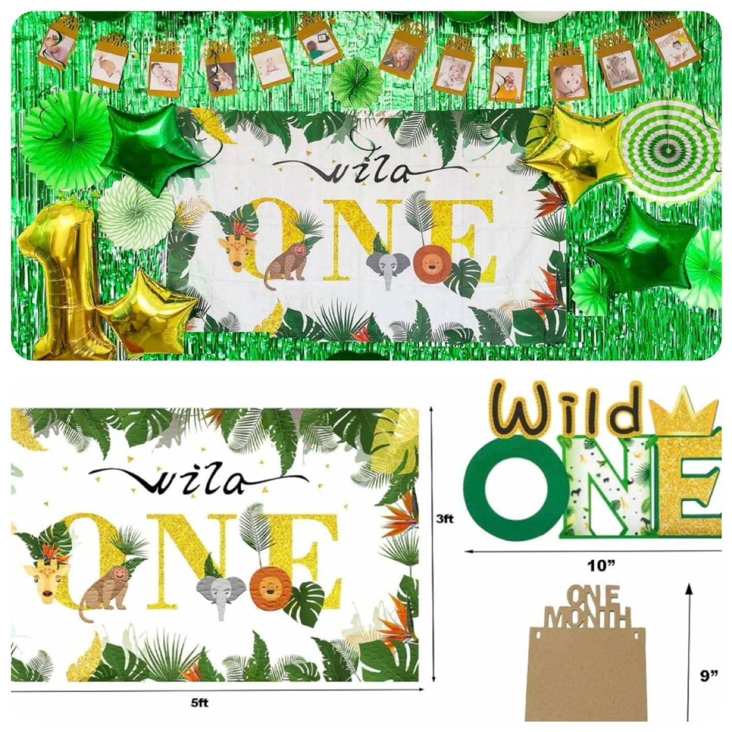Wild ONE Jungle Theme Birthday Party Decorations