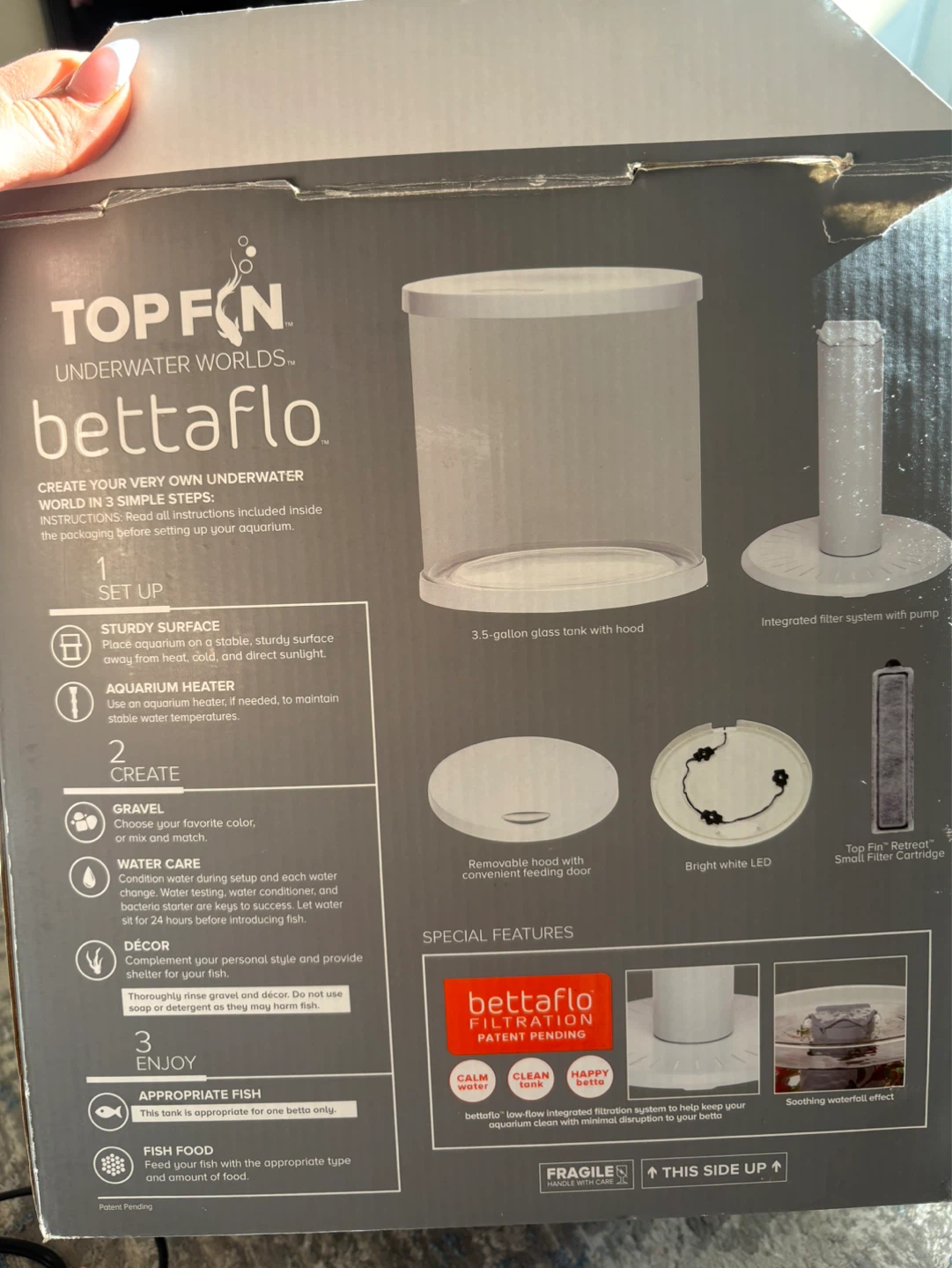 Top Fin Bettaflo 3.5 Gallon Aquarium Kit - photo 3