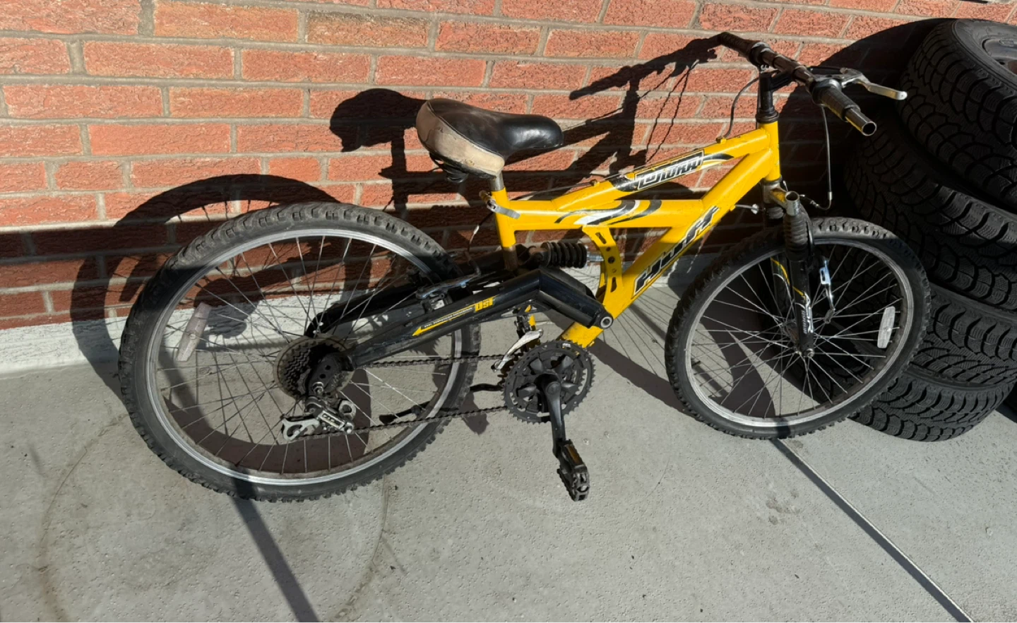 Yellow Schwinn Full Suspension Mountain Bike - photo 2