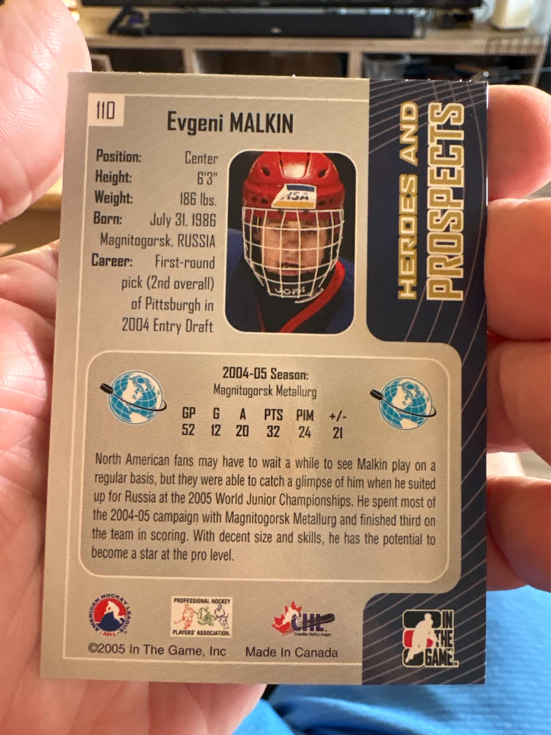 Evgeni Malkin Heroes & Prospects Hockey Card - photo 2