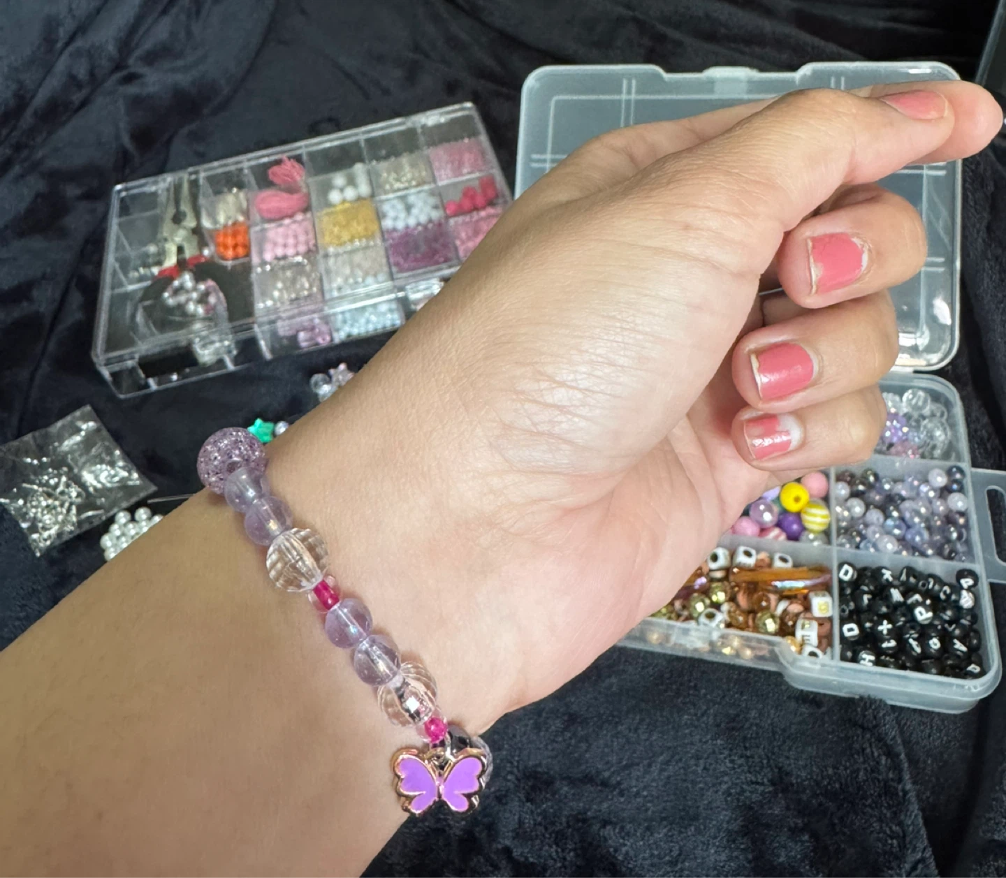 🦋 Handmade Butterfly Beaded Bracelet | Custom Jewelry 💜
