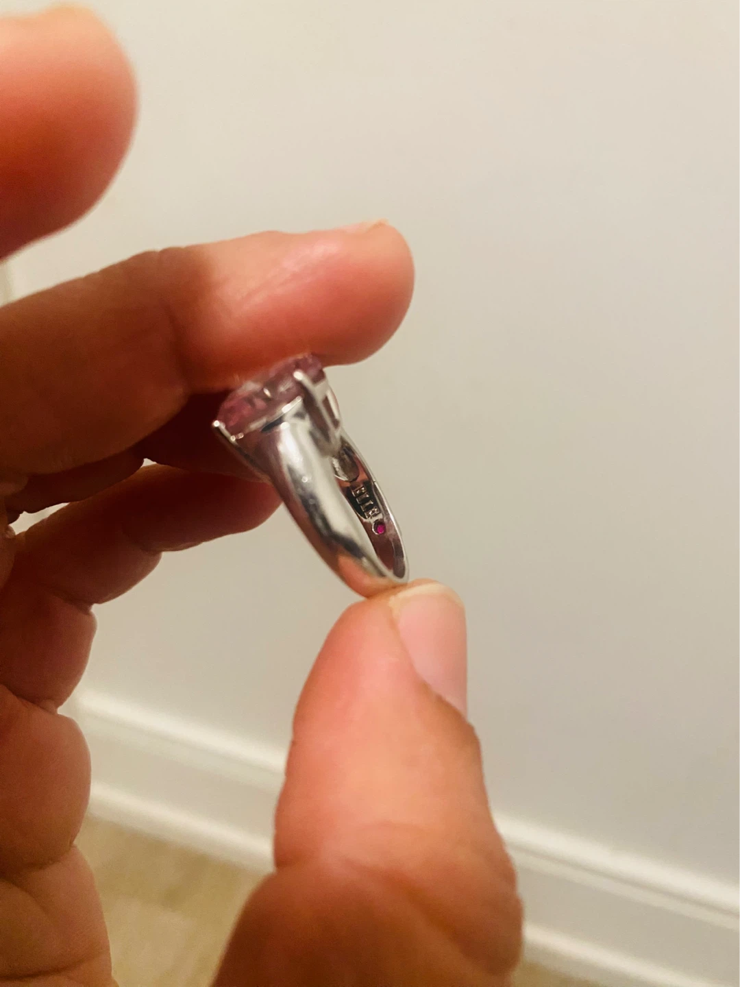 Sterling Silver Ring with Large CZ Stone and Ruby Trademark - photo 4