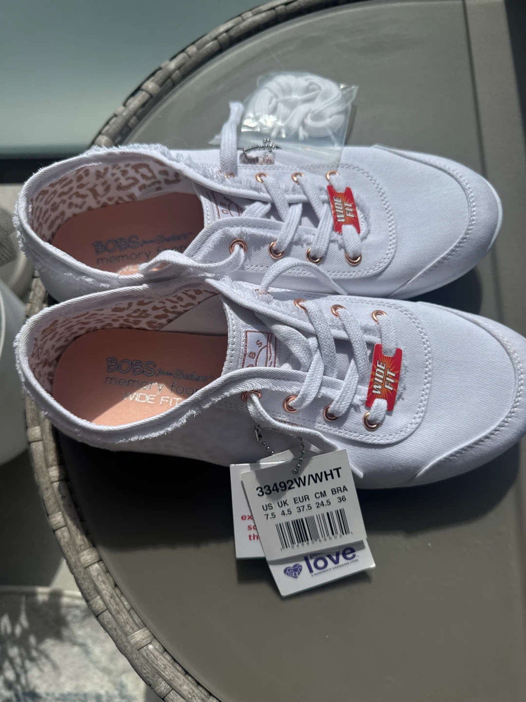 BOBS from Skechers Women's White Wide Fit Sneakers