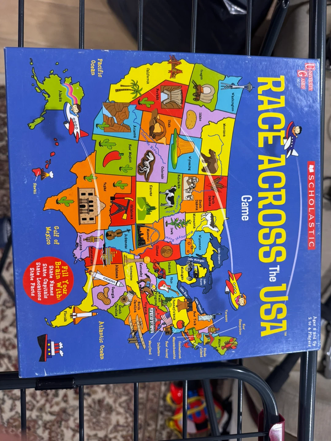 Scholastic Race Across The USA Board Game