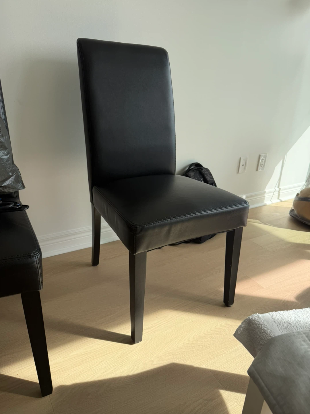 Black Faux Leather Dining Chairs (Set of 2)