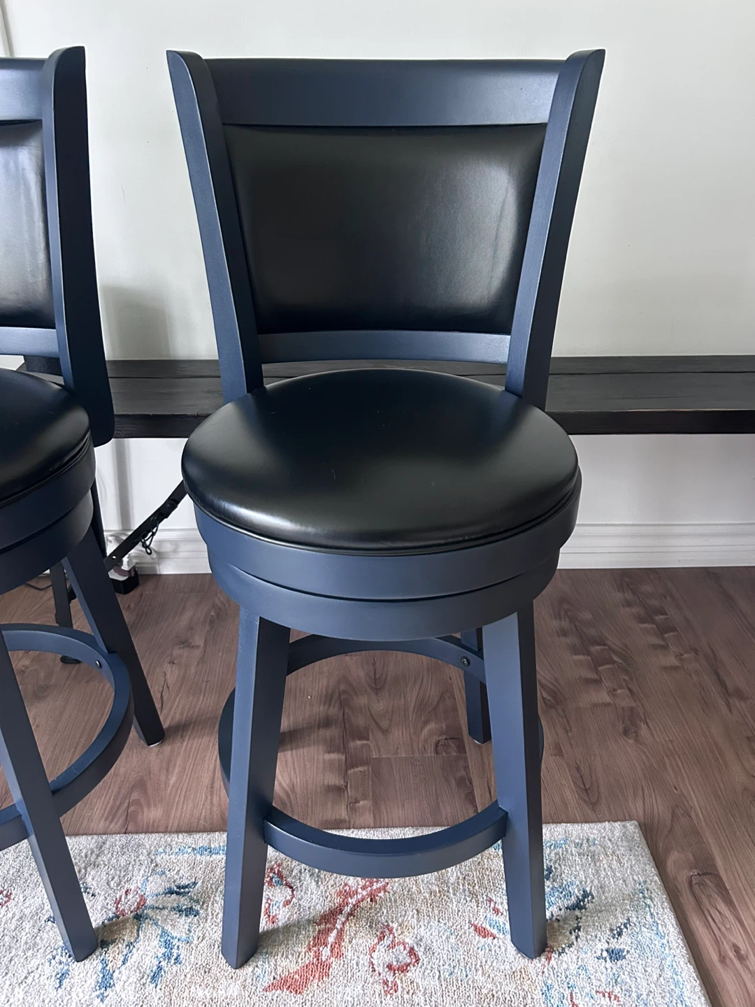 Blue Swivel Bar Stools (Set of 2) - photo 2