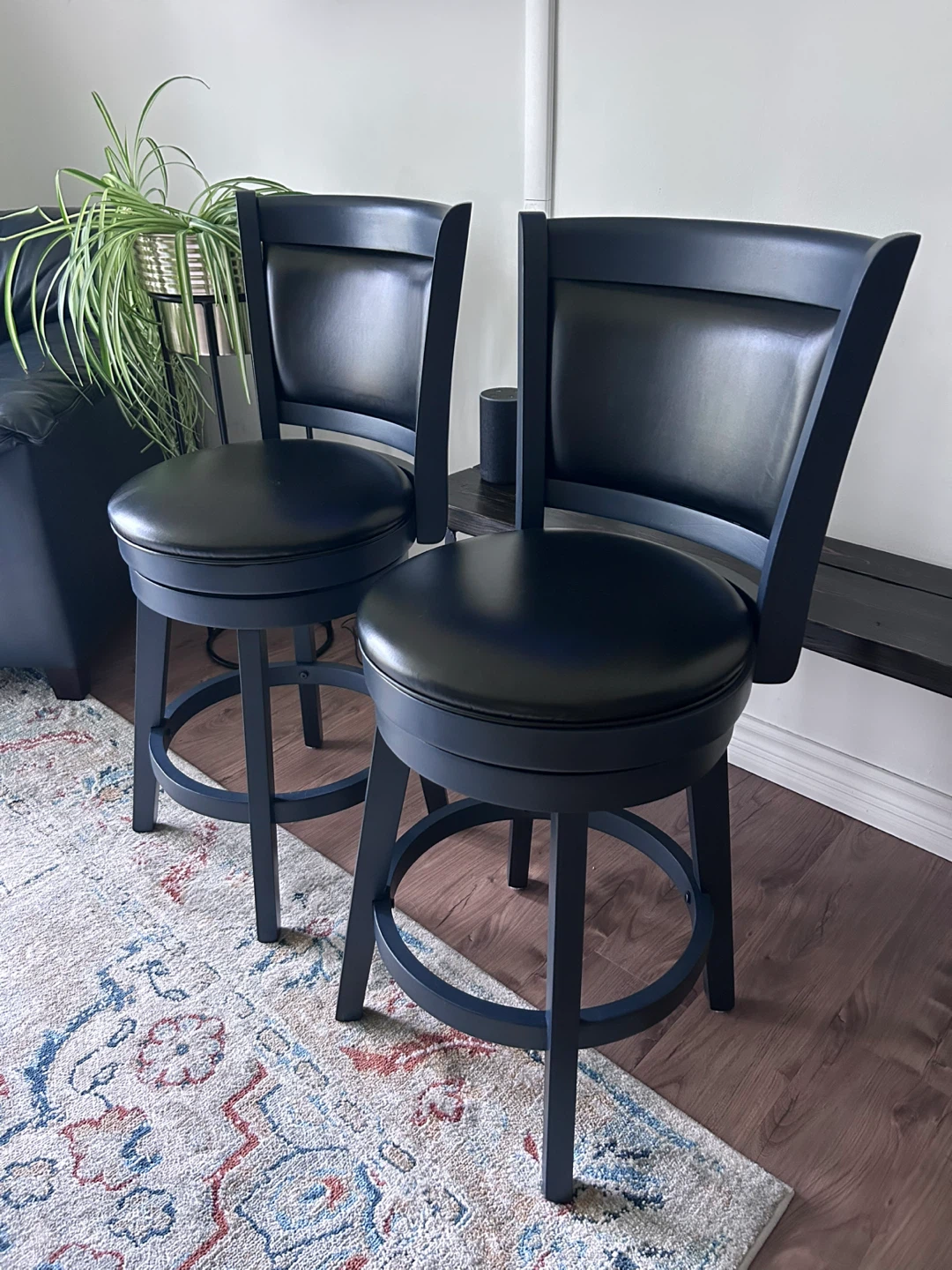 Blue Swivel Bar Stools (Set of 2)