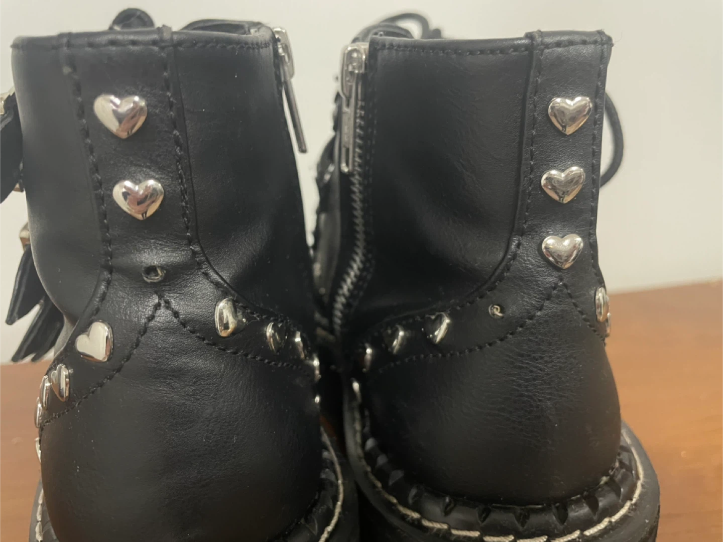 DEMONIA Black EMILY-315 Platform Boots w/Heart Studs - photo 4