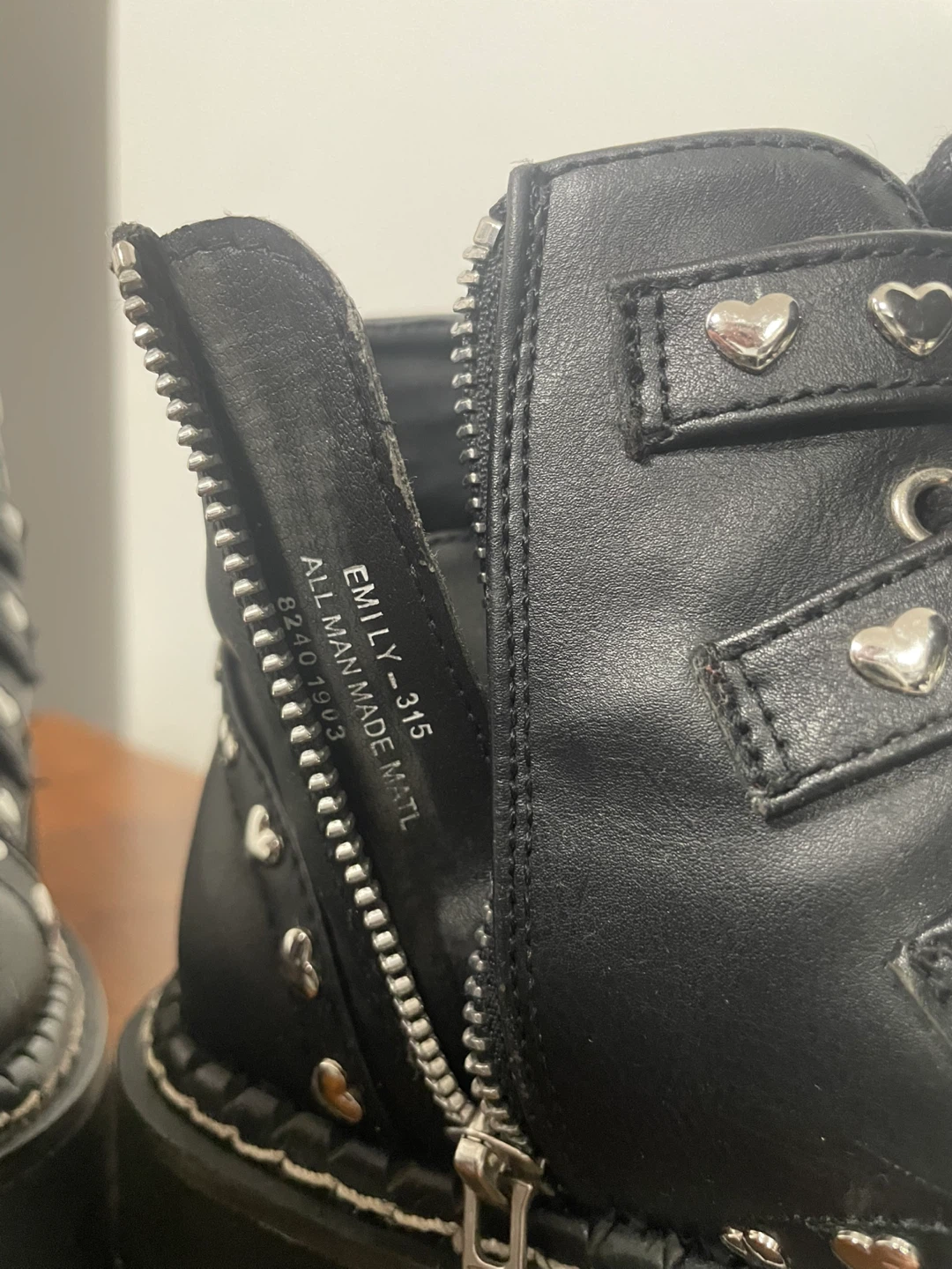 DEMONIA Black EMILY-315 Platform Boots w/Heart Studs - photo 5