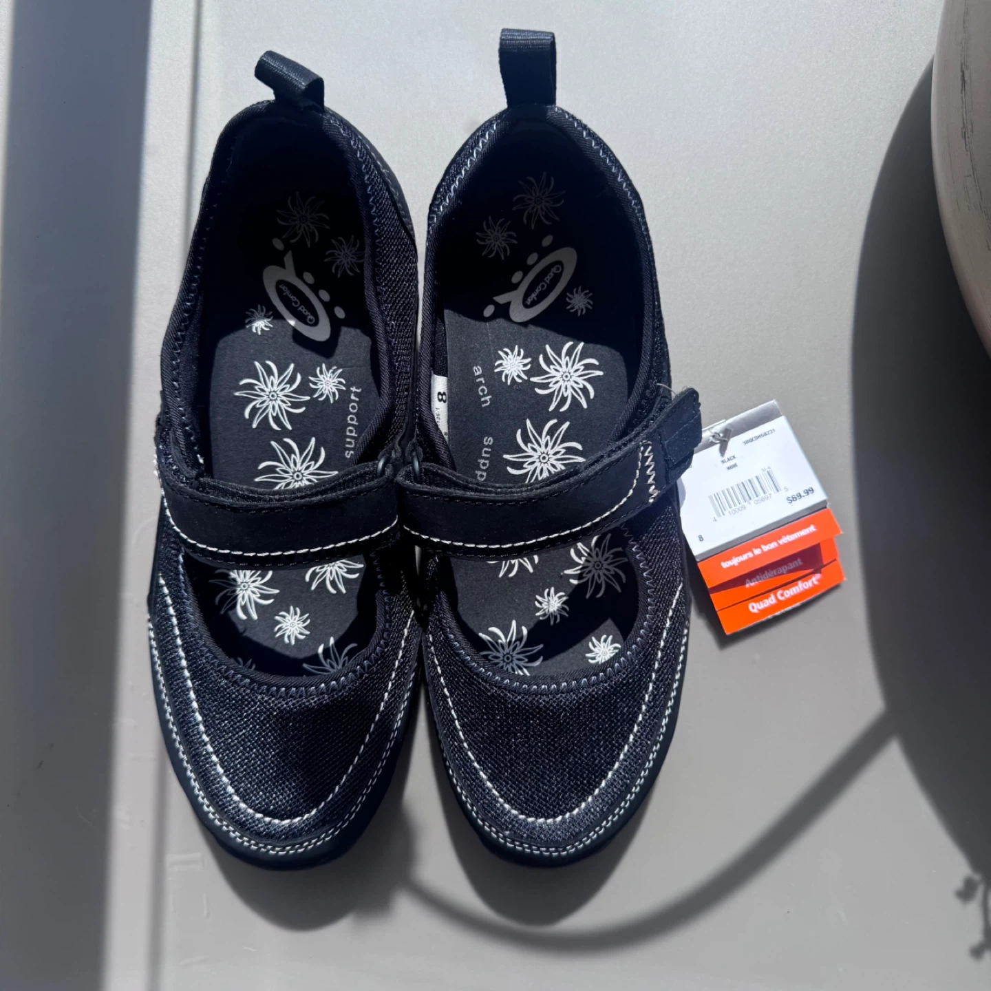 Quad Comfort Black Mary Jane Shoes - Size 8