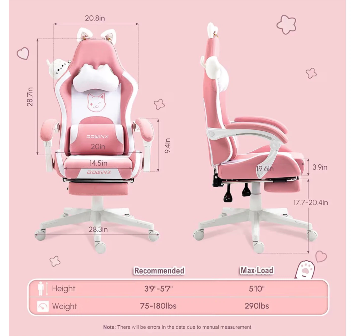 Dowinx Gaming Chair with Footrest & Lumbar Support - photo 2