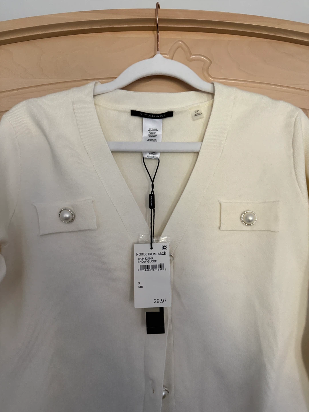 Tahari Women's Ivory Cardigan - Size S - photo 2