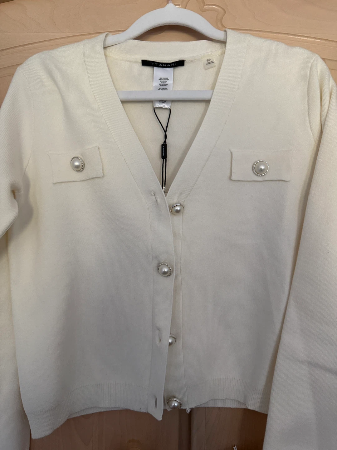 Tahari Women's Ivory Cardigan - Size S - photo 4