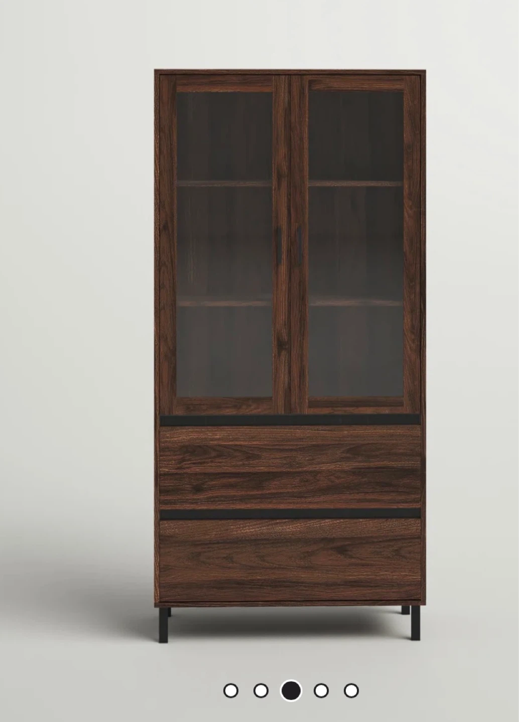 Glass Door Cabinet with Drawers - photo 3