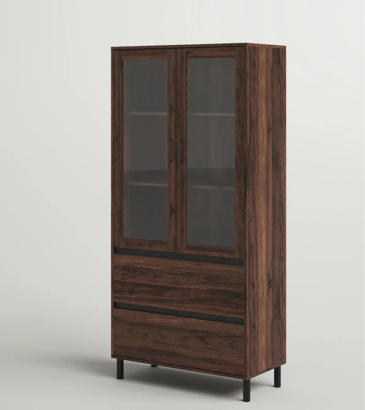 Glass Door Cabinet with Drawers - photo 2