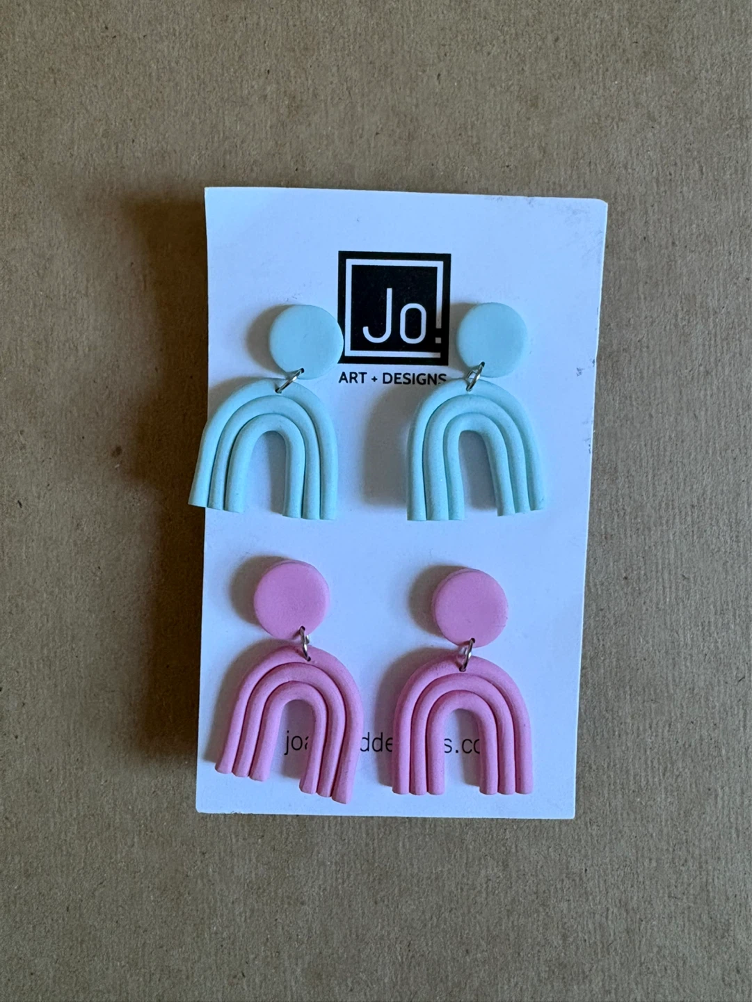 Jo! Art + Designs Handmade Rainbow Earrings (Blue & Pink)
