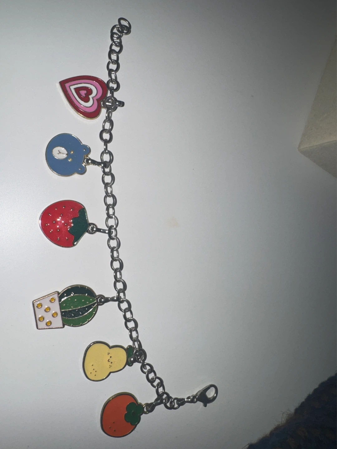 Charm Bracelet with Fruit and Heart Charms