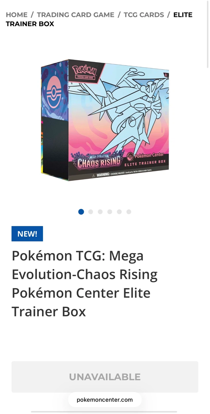 Pokemon TCG: Chaos Rising Pokemon Center Elite Trainer Box