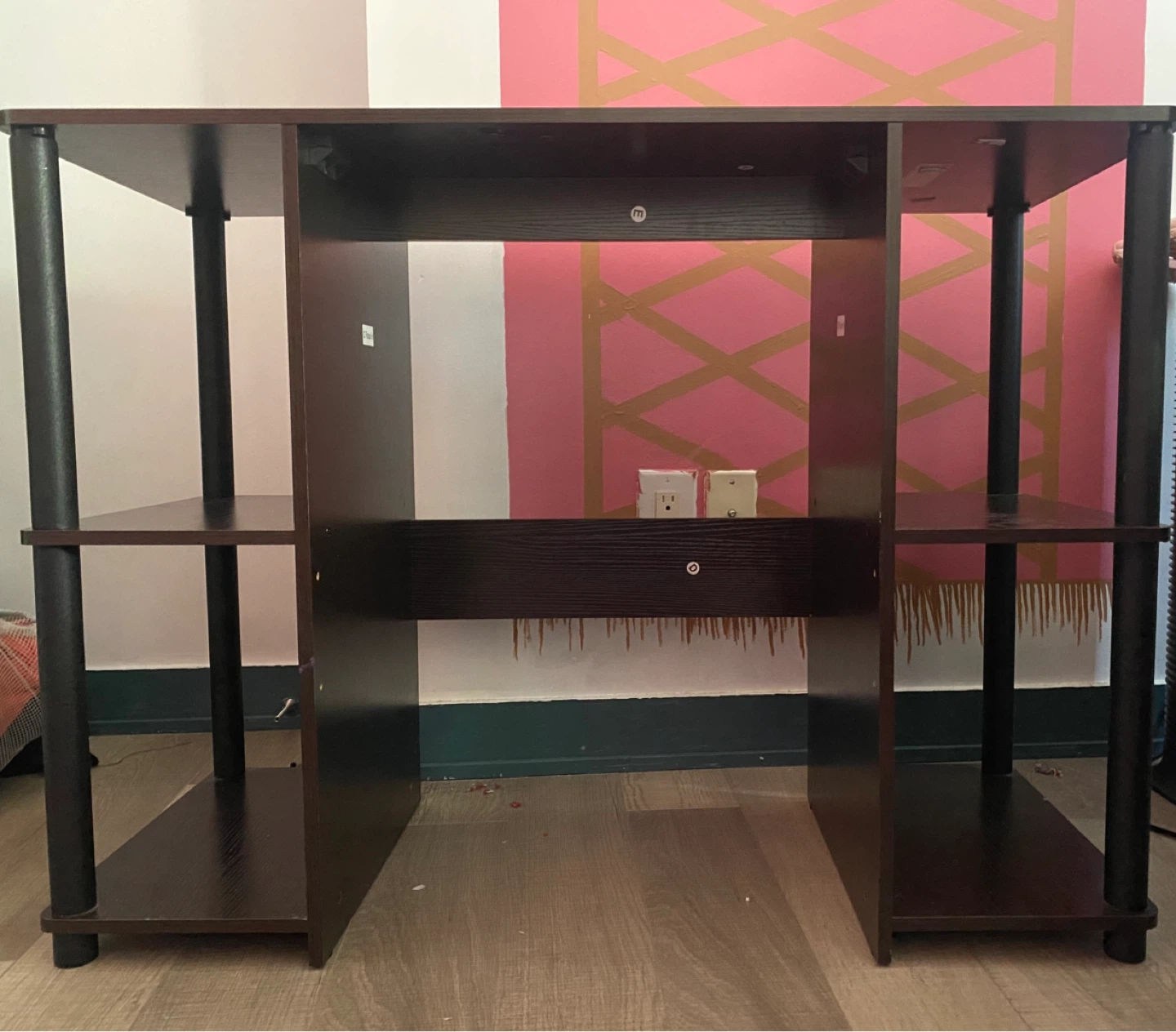 Dark Brown 3-Shelf study table