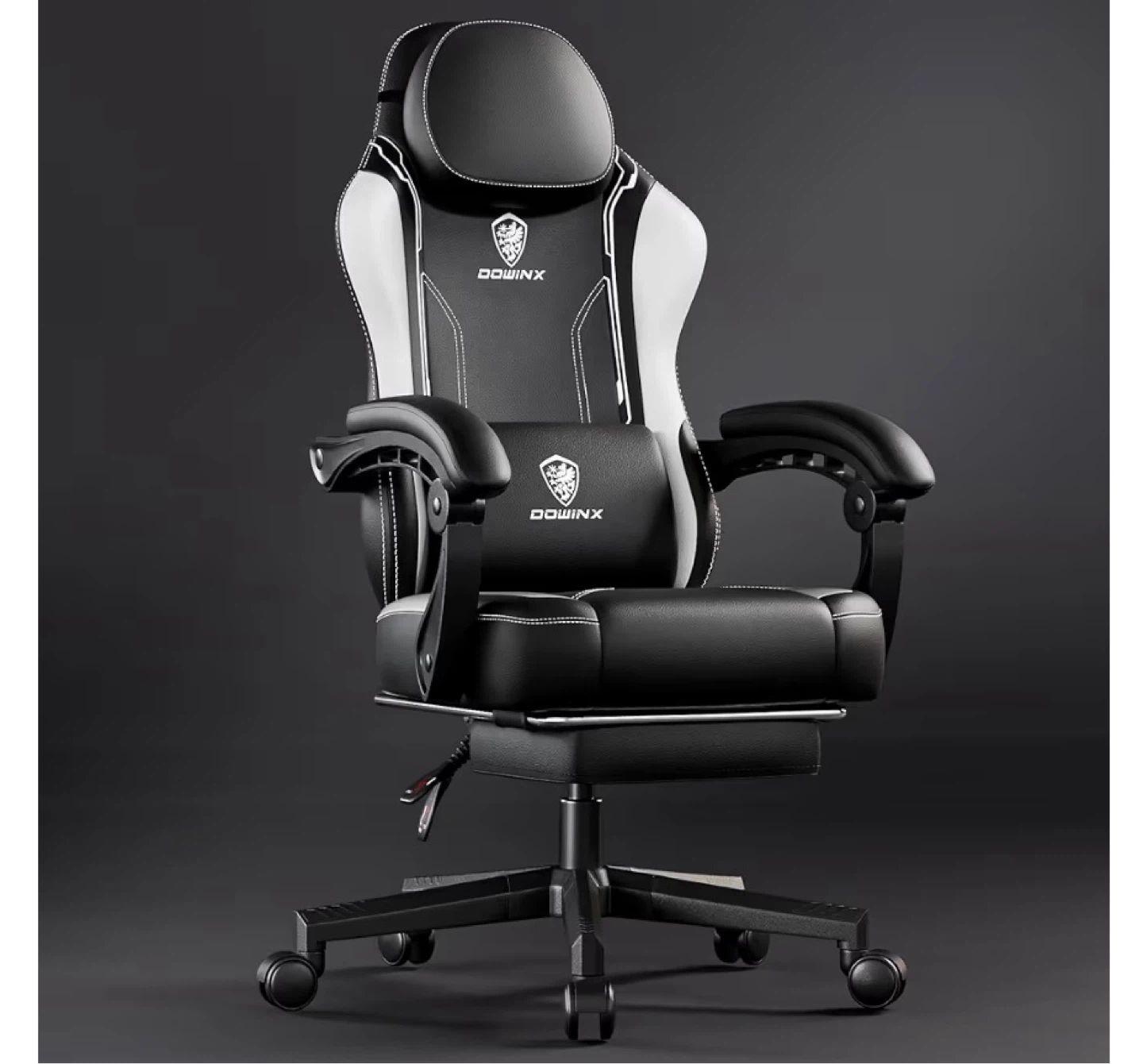 Dowinx Gaming Chair with Footrest - Like New (White/Black)