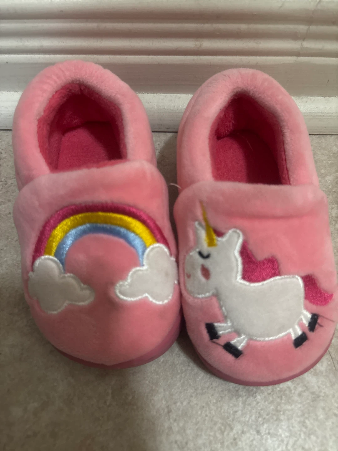 Pink Unicorn and Rainbow Slippers