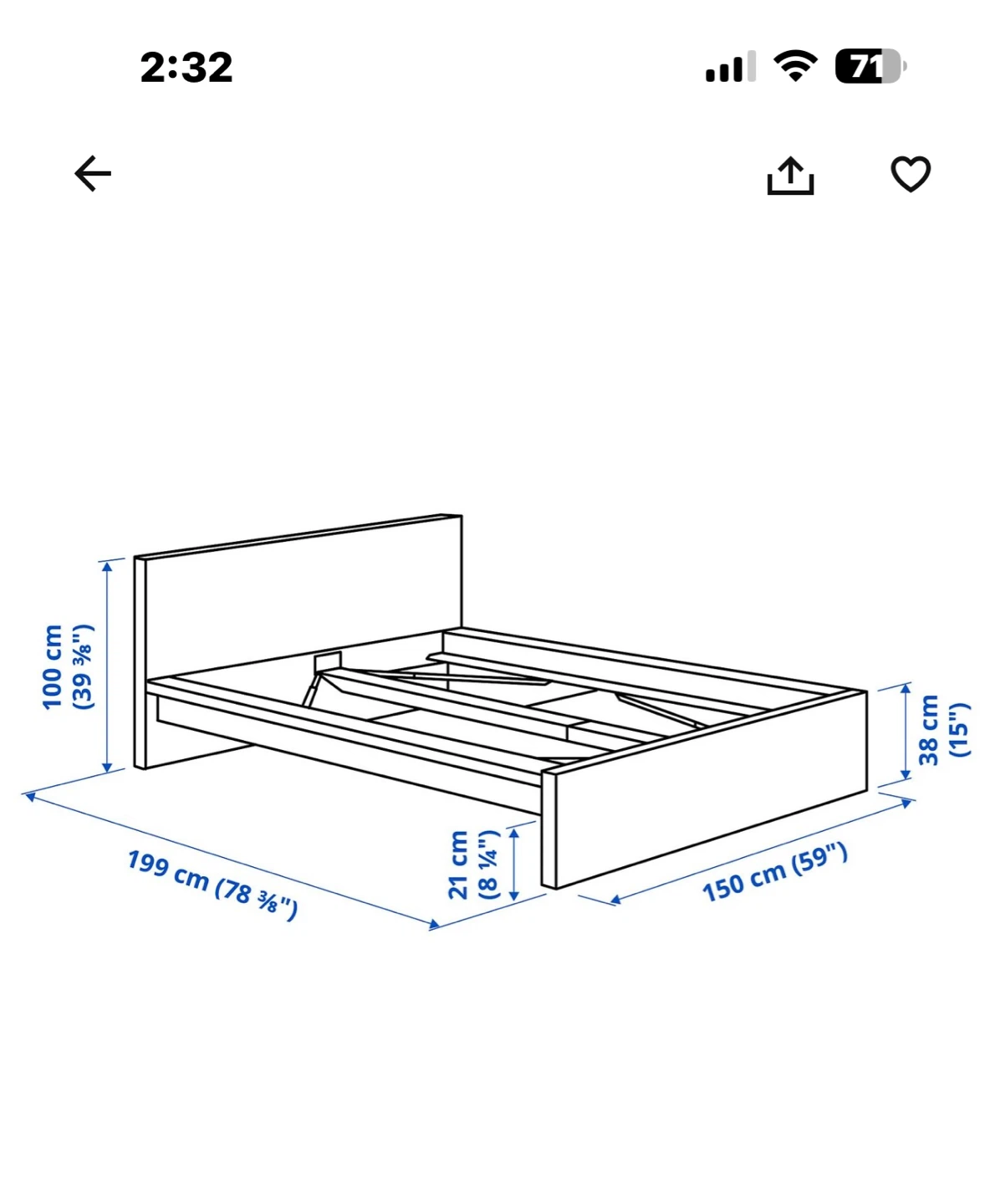 IKEA MALM Full Bed Frame - Dark Brown - photo 3