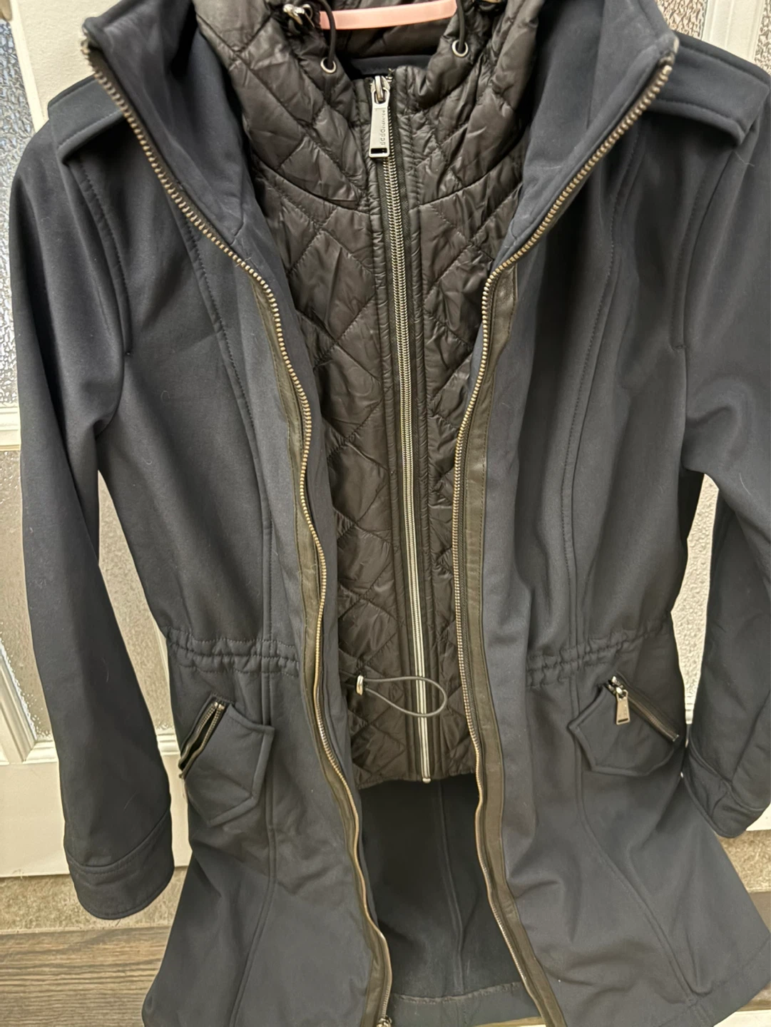 BCBGGeneration Navy Quilted Detail Jacket