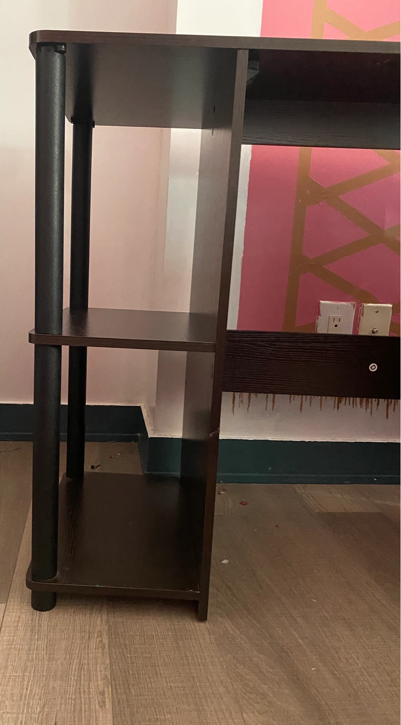 Dark Brown 3-Shelf study table - photo 2