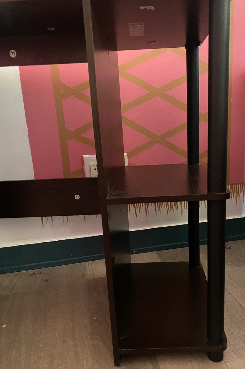 Dark Brown 3-Shelf study table - photo 3