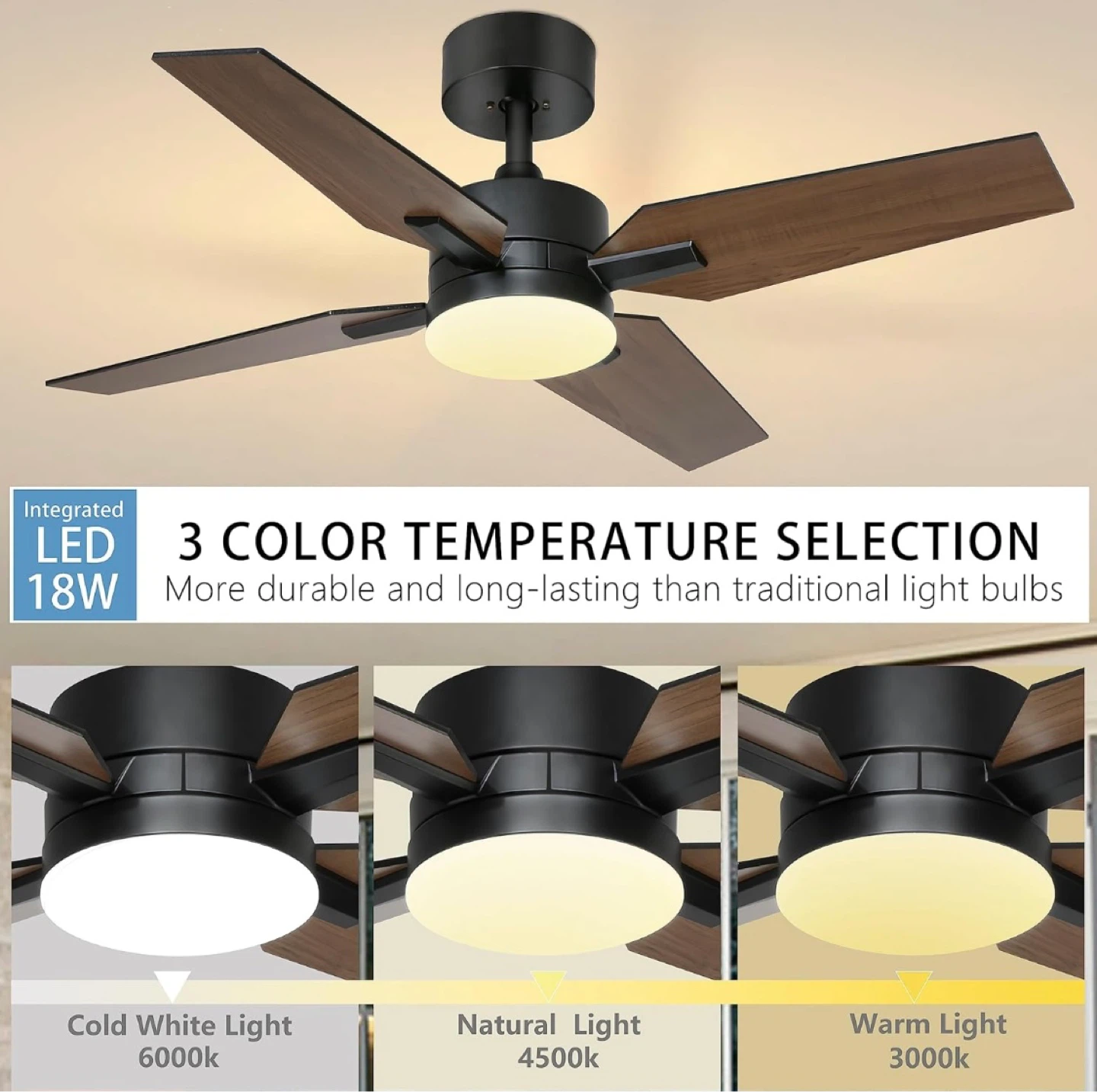 40" Semi Flush Mount Ceiling Fan with Light - photo 3