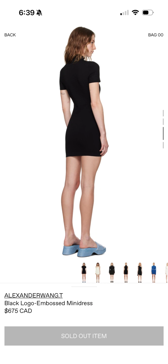 ALEXANDERWANG.T Black Logo-Embossed Minidress Size XS - photo 5