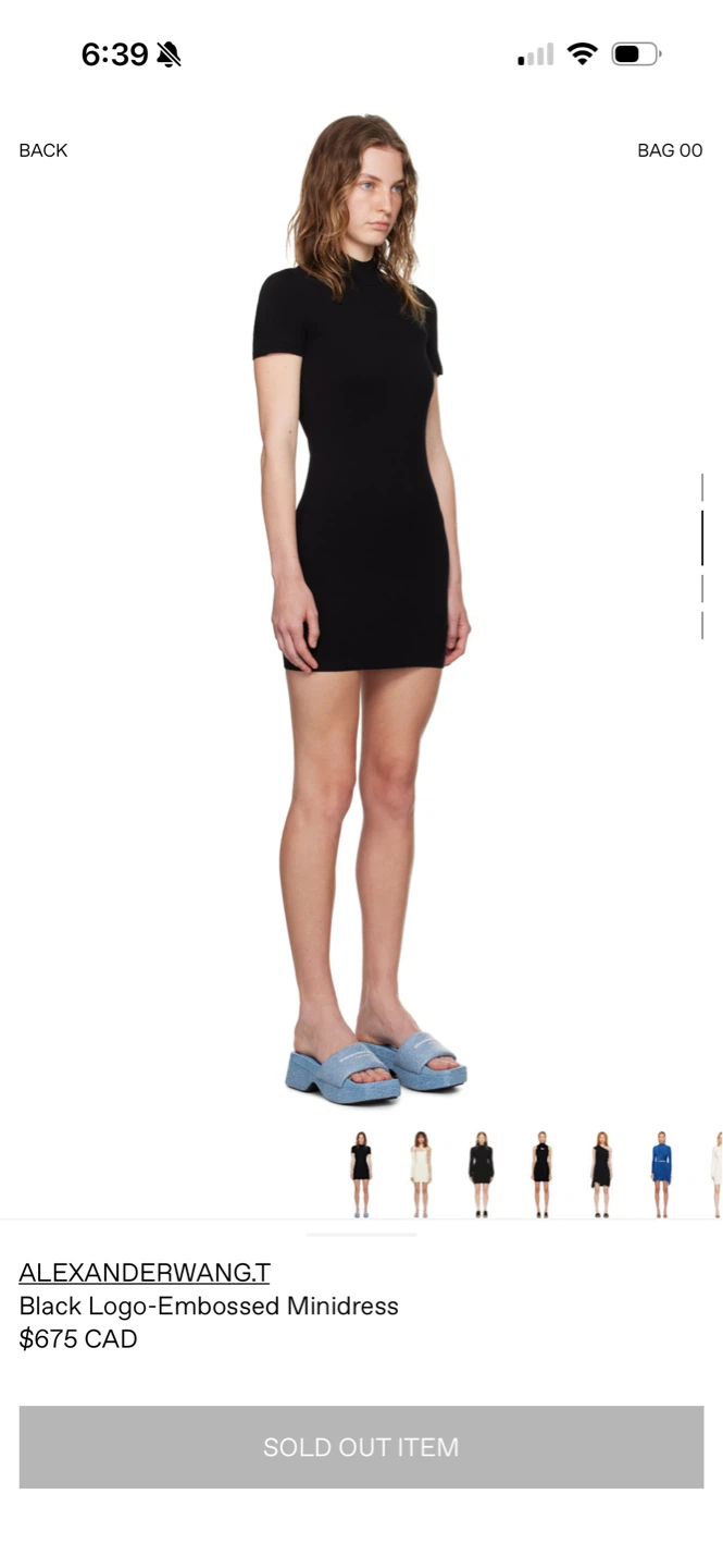 ALEXANDERWANG.T Black Logo-Embossed Minidress Size XS - photo 4