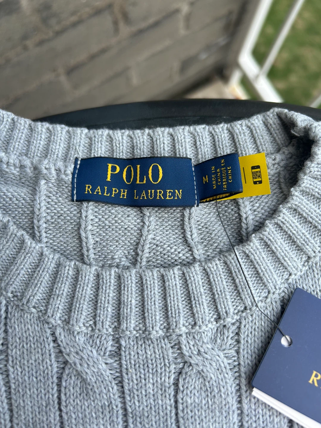 Chandail Polo Ralph Lauren gris chiné - Taille M - photo 2