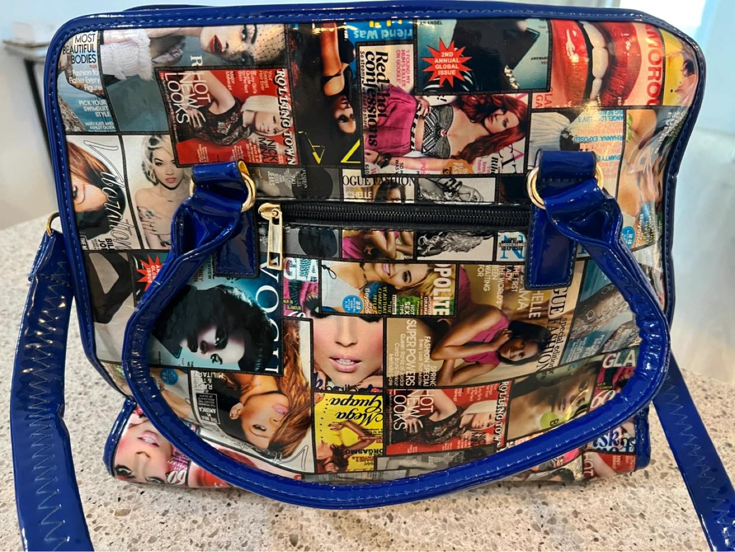 Blue Magazine Collage Tote Bag - photo 4