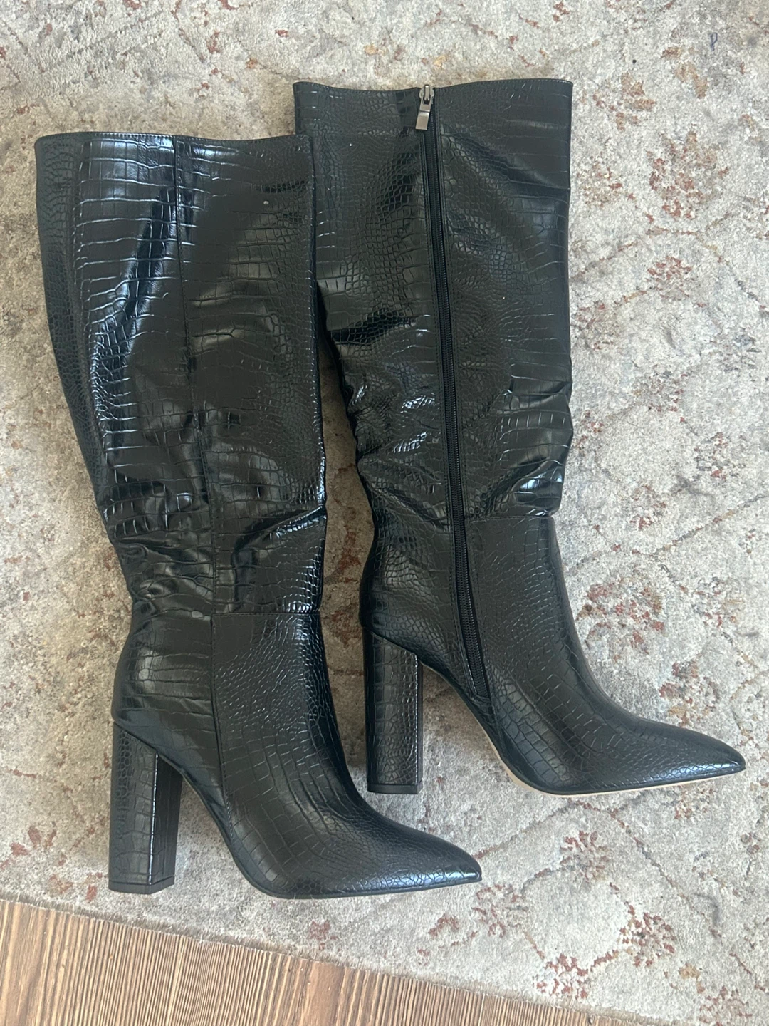 High heel pointed toe women’s boot leather