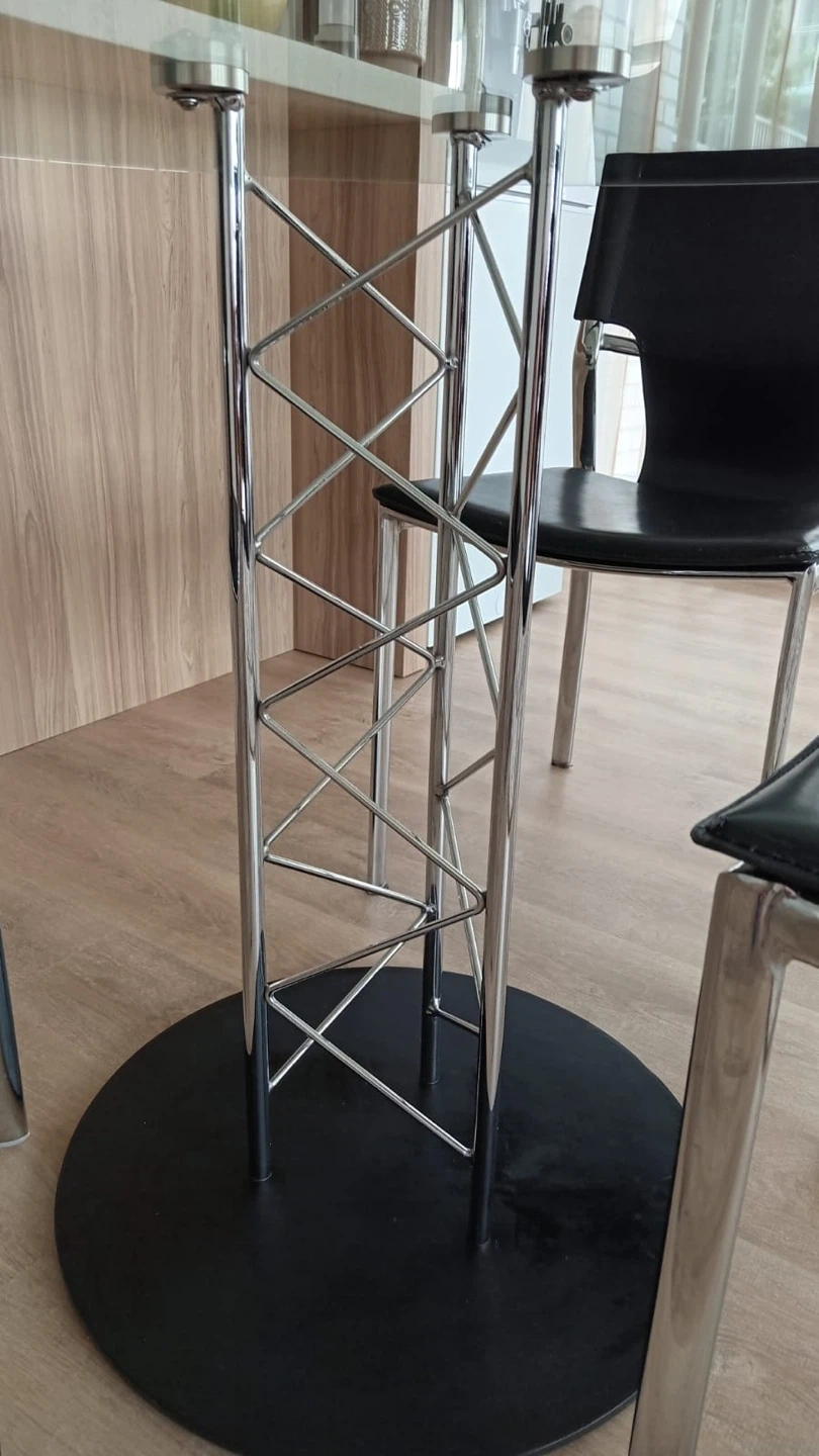 Glass Top Dining Table with Metal Base - photo 4