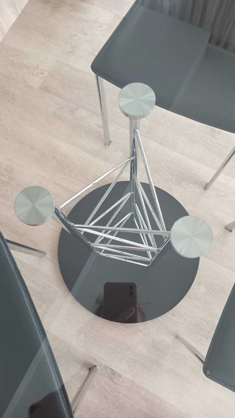 Glass Top Dining Table with Metal Base - photo 3