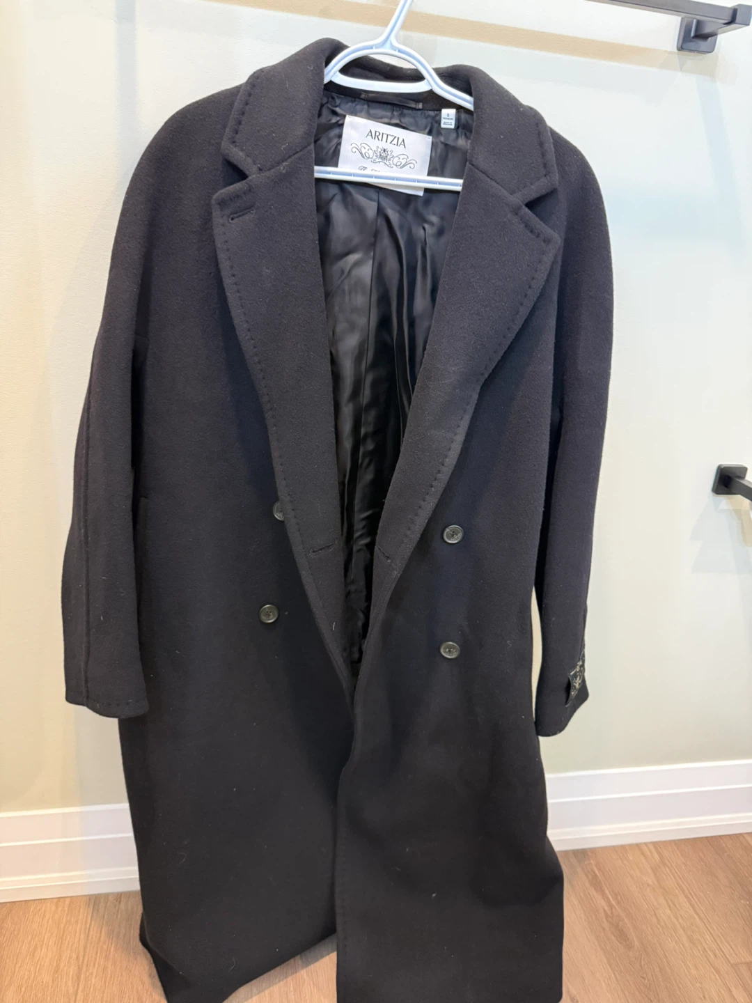 Aritzia The Slouch Coat - Soft Wool Cashmere Black Size S - photo 3