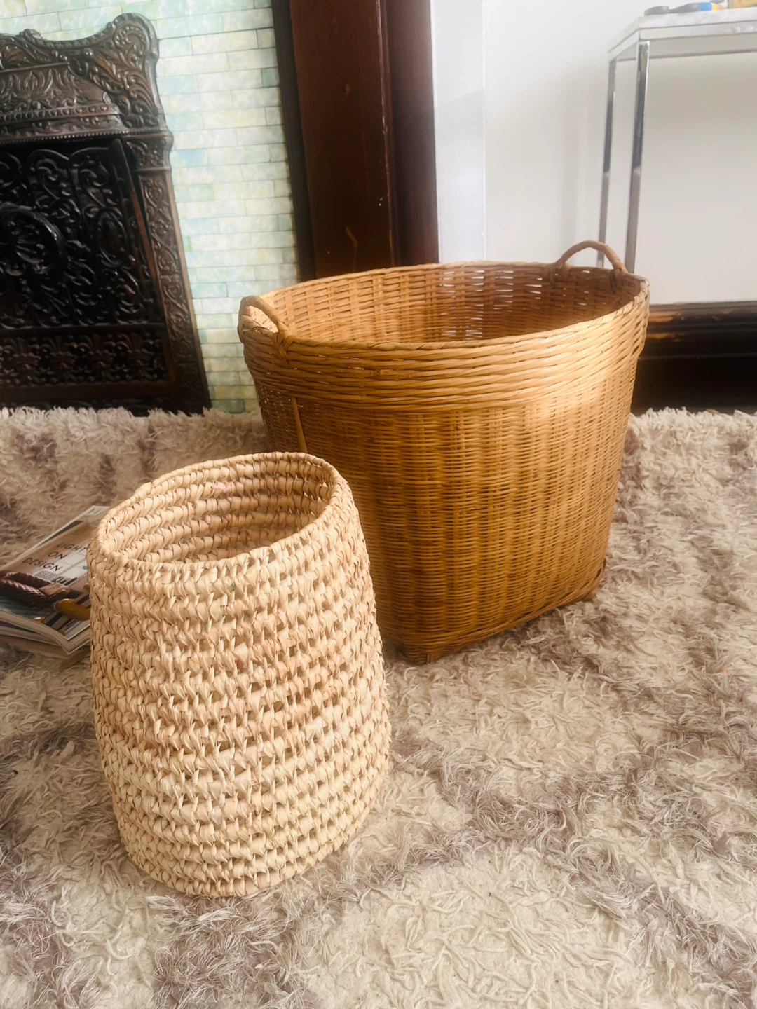 Set of Large Decor Woven Baskets (Set of 2)