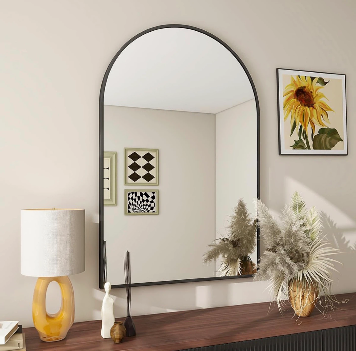 Arch Mirror with Black Frame - photo 3
