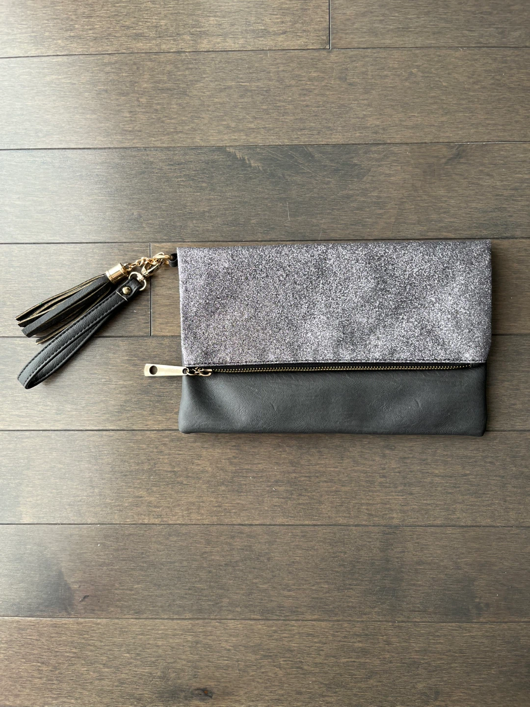 Grey Clutch w/ Wrist Strap