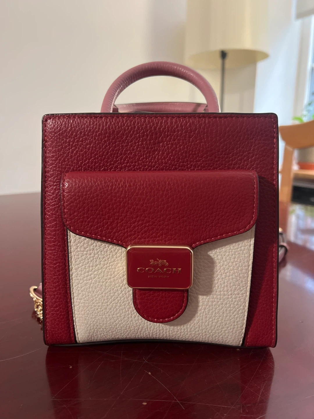 Coach Mini Tote Bag - Red & White