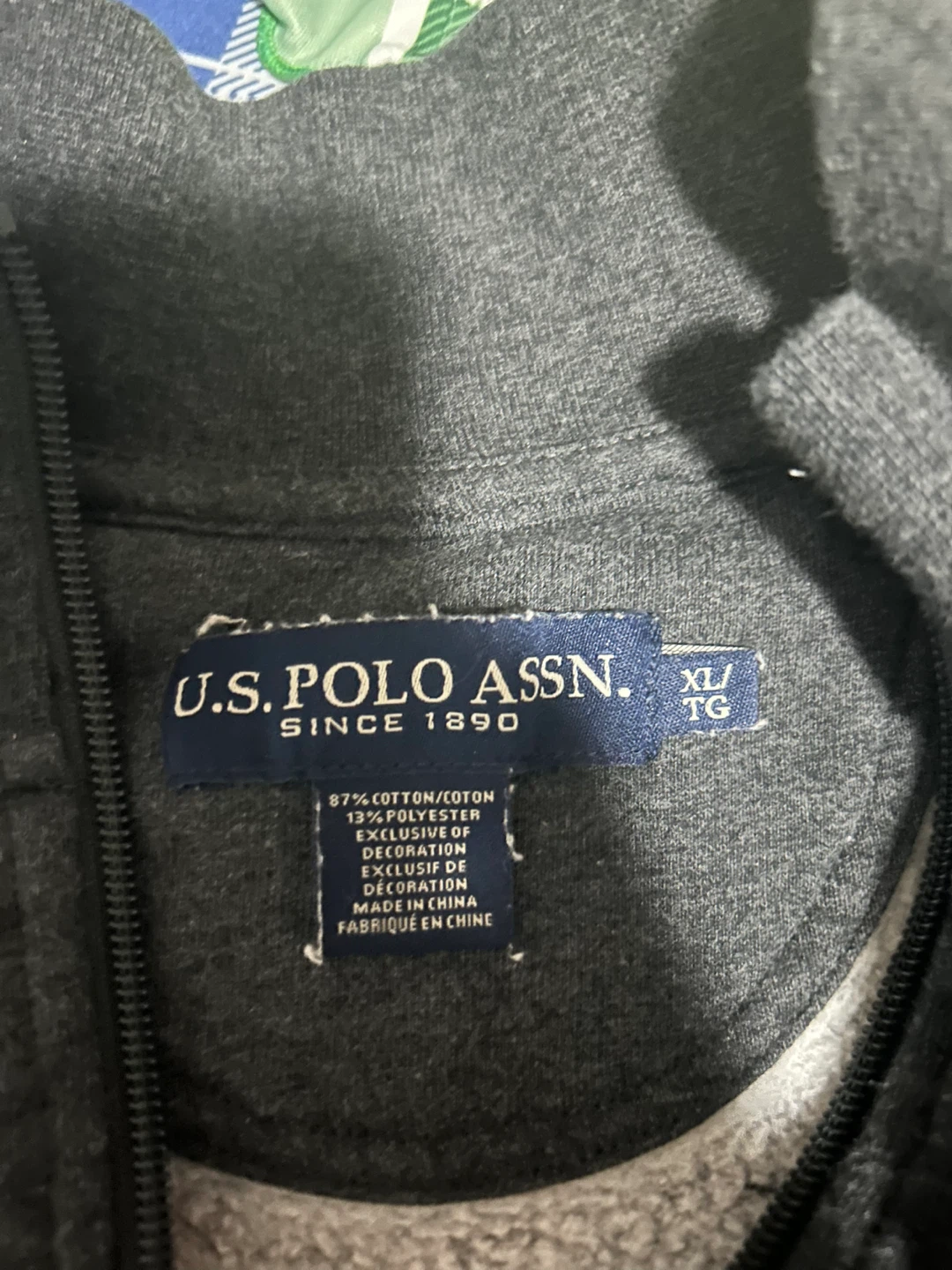 U.S. Polo Assn. Quater Zip Pullover - Charcoal Grey - XL - photo 2