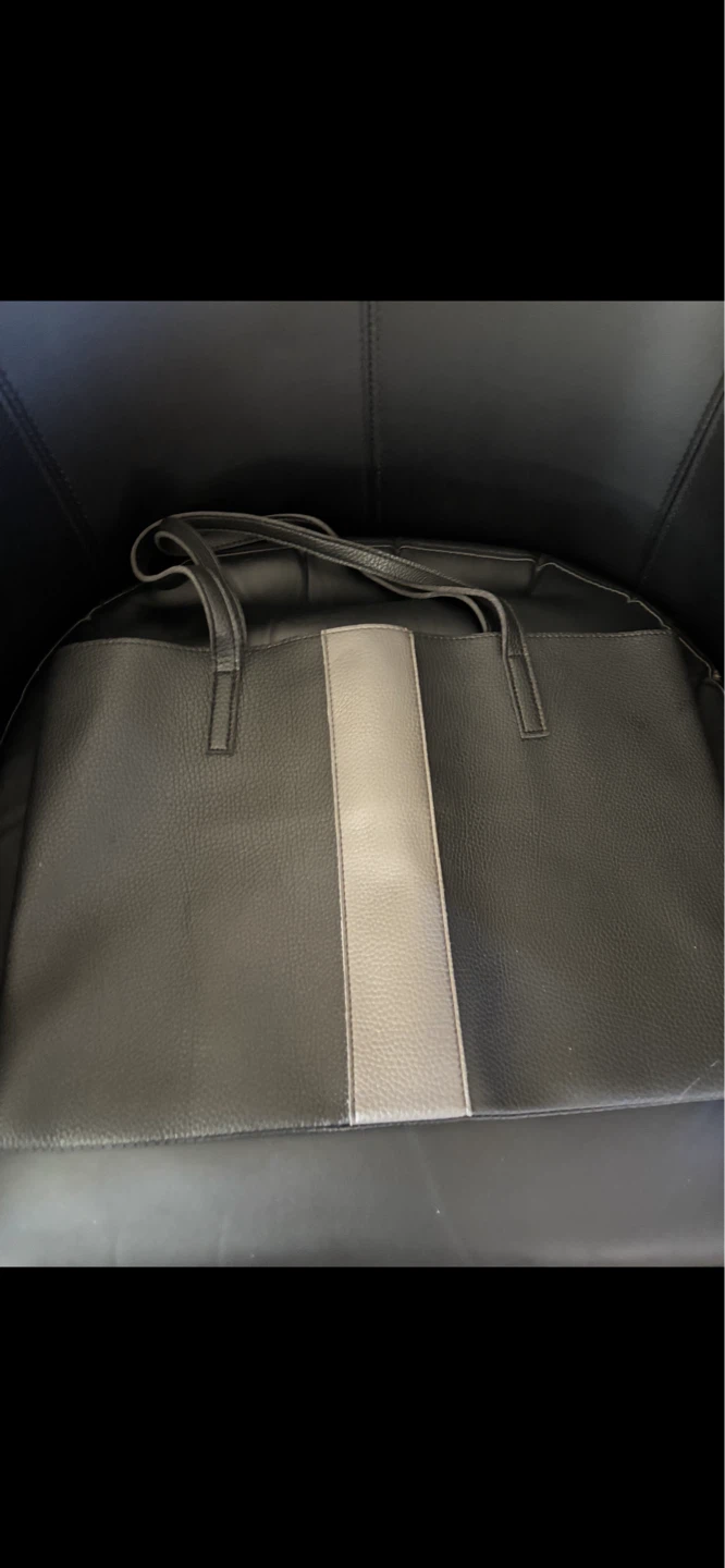 Vince Camuto Black Tote Bag with Grey Stripe - photo 2