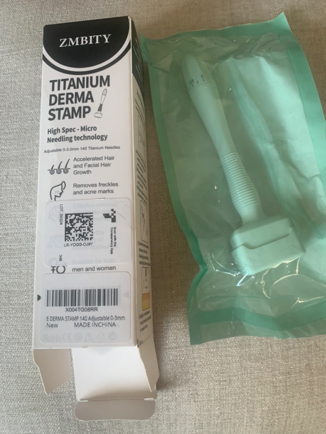 ZMBITY Titanium Derma Stamp 140 Adjustable 0-3mm Needles - photo 4