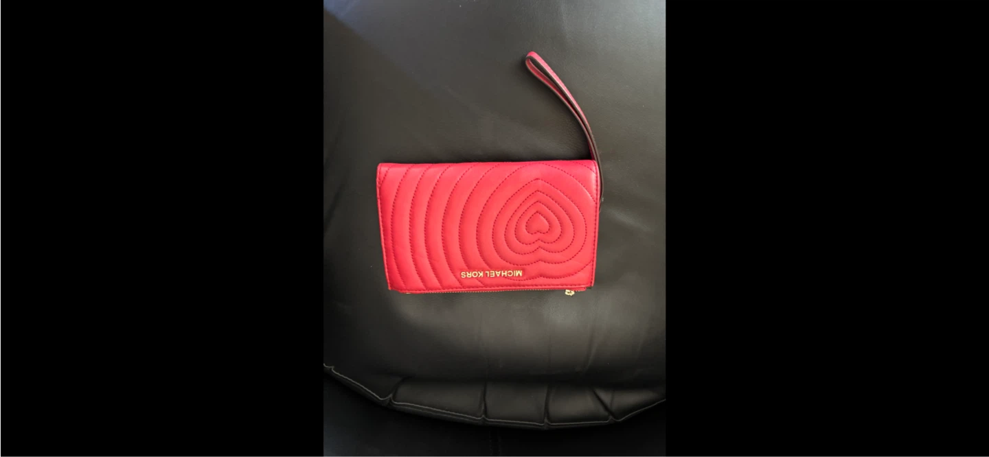 MICHAEL KORS Red Heart Wallet Wristlet