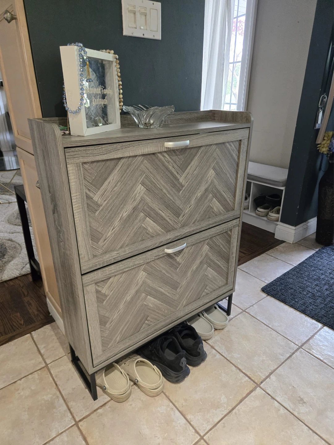 2-Tier Flip Flap Shoe Cabinet