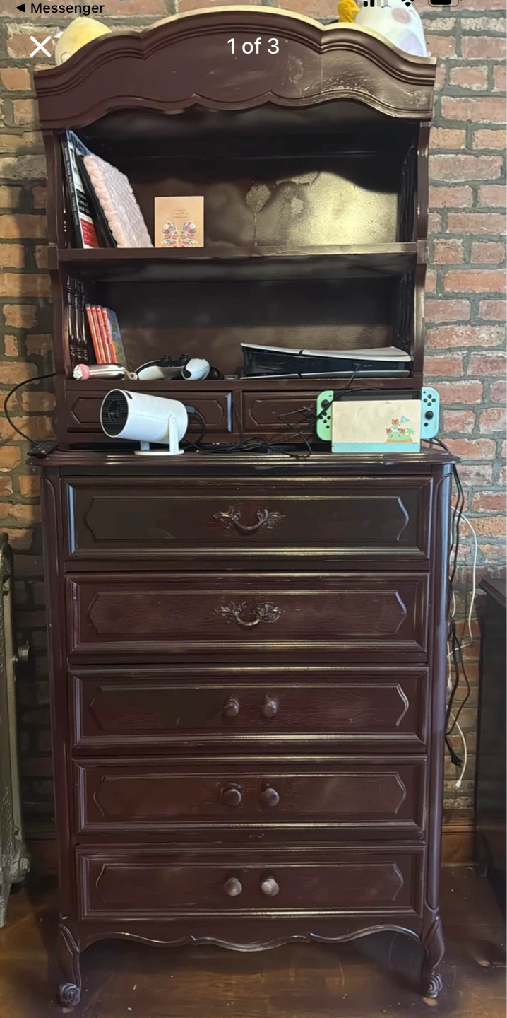 French Provisional Wood Dresser with Hutch